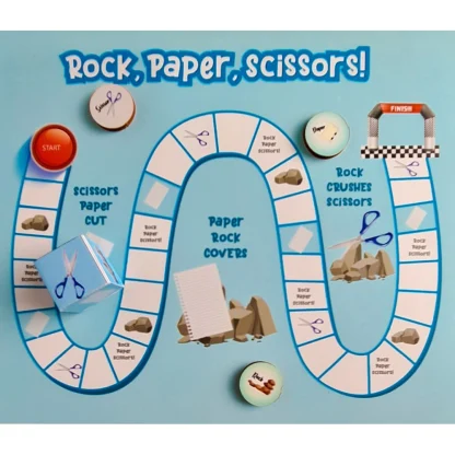 Rock Paper Scissor Wooden Board Game Toys (MultiColor)