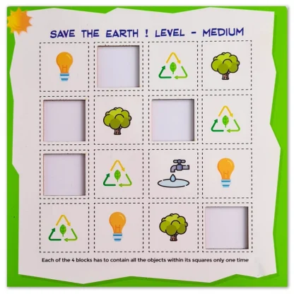 Save the earth - Medium Wooden Puzzle Game Toys (MultiColor)