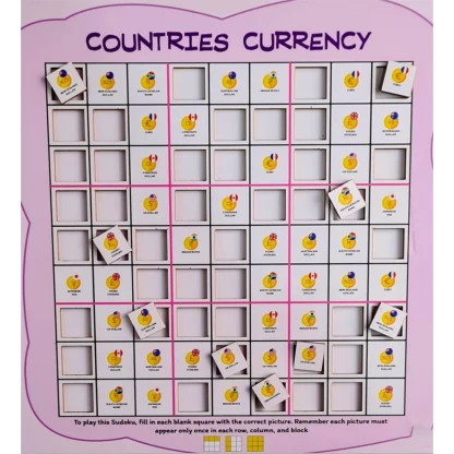 Countries- Currency Wooden Puzzle Game Toys (MultiColor)