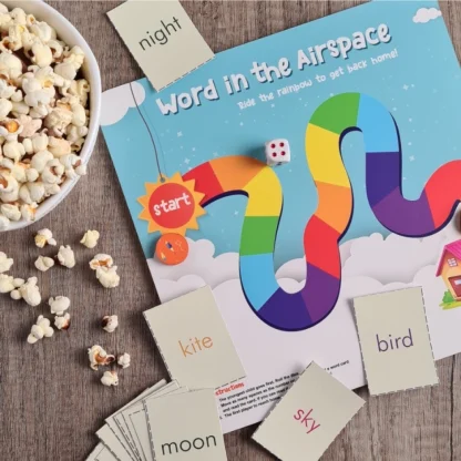 Words in the Air Space Wooden Board Game Toys (MultiColor)