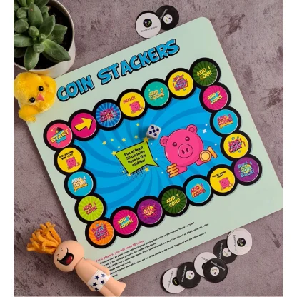 Coin stacker Wooden Board Game Toys (MultiColor) - Image 2