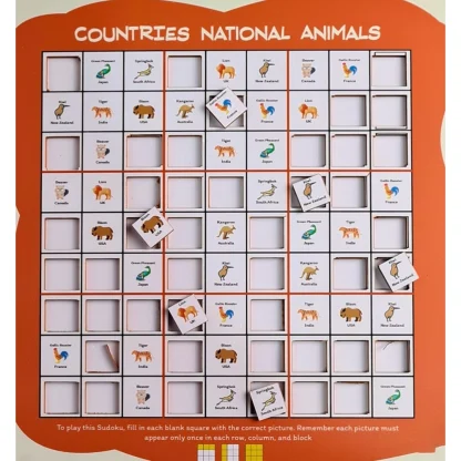 Countries- National Animal Wooden Puzzle Game Toys (MultiColor) - Image 2