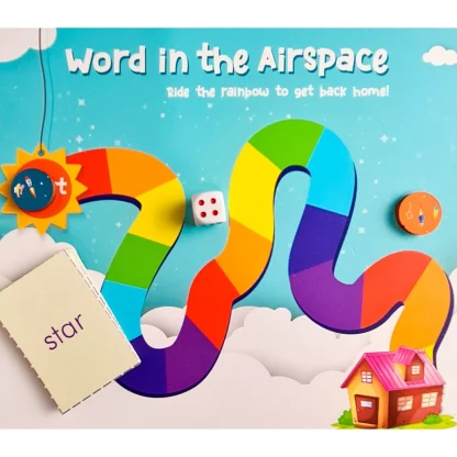 Words in the Air Space Wooden Board Game Toys (MultiColor) - Image 2