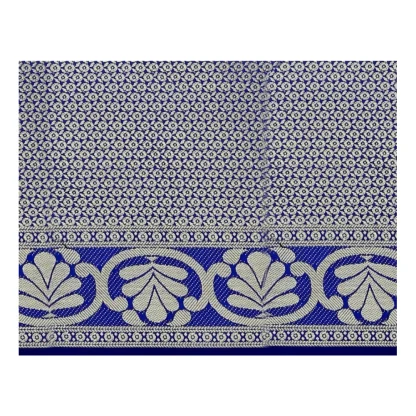 Women's Jacquard Woven Saree With Unstitched Blouse 5.5Mtr (Blue) - Image 2