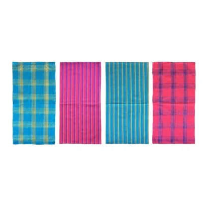 Pack Of_4 Cotton Checkered Kitchen Towel Sets (Multicolor, Size: 15x25 In) - Image 2