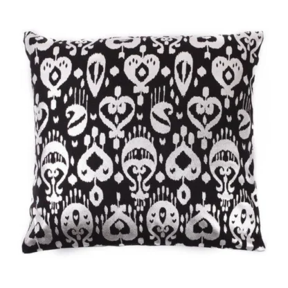 Pack Of_2 Cotton Printed Cushion Cover Sets (Black, Size: 16x16 In) - Image 2