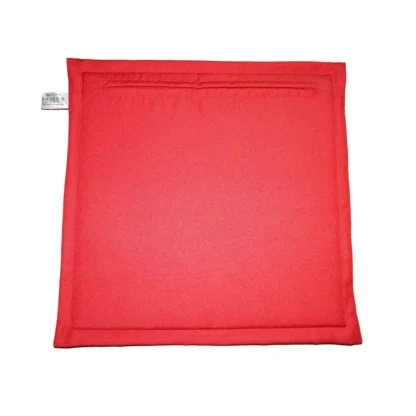 Pack Of_4 Polyester Solid Chairpads (Red, Size: 16x16 In) - Image 2