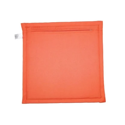 Pack Of_4 Polyester Solid Chairpads (Orange, Size: 16x16 In) - Image 2