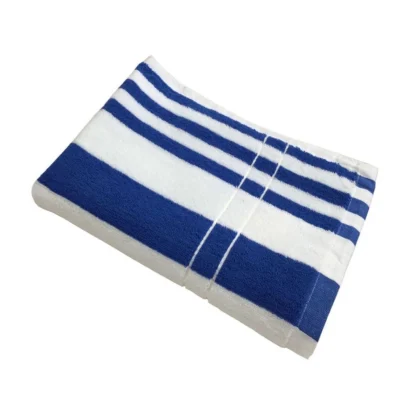 Cotton Striped Bath Towels (Blue & White, Size: 30x59 In)