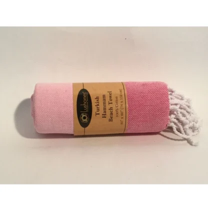 Cotton Striped Bath Towels (Rose, Size: 30x59 In) - Image 2