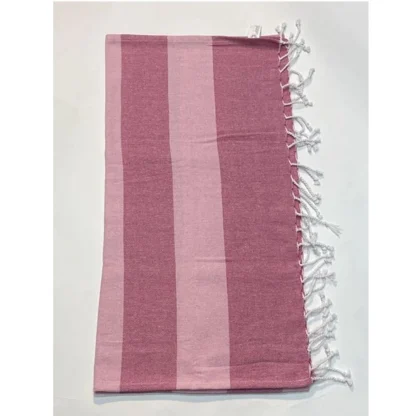 Cotton Striped Bath Towels (Rose, Size: 30x59 In) - Image 3