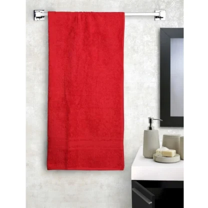 Cotton Striped Bath Towels (Red, Size: 35x71 In) - Image 4