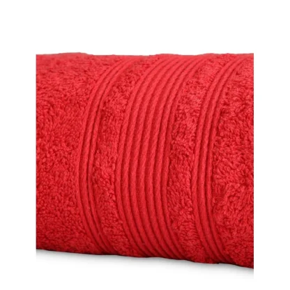 Cotton Striped Bath Towels (Red, Size: 35x71 In) - Image 2