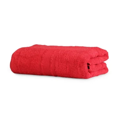 Cotton Striped Bath Towels (Red, Size: 35x71 In) - Image 3