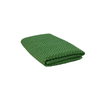 Cotton Popcorn Weave Bath Towels (Green)