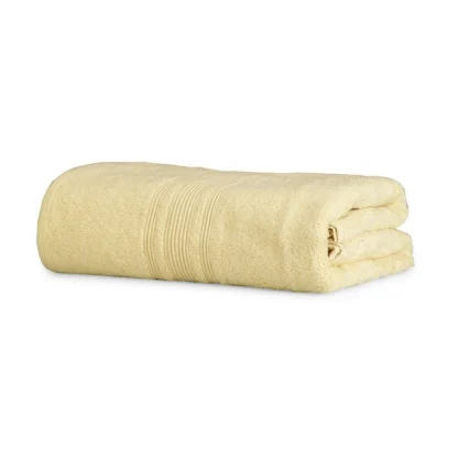 Cotton Solid Bath Towels (Cream, Size: 35x71 In) - Image 3