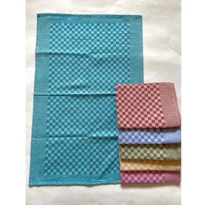 Pack Of_6 Cotton Checkered Kitchen Towel Sets (Maroon, Size: 18x28 In) - Image 3