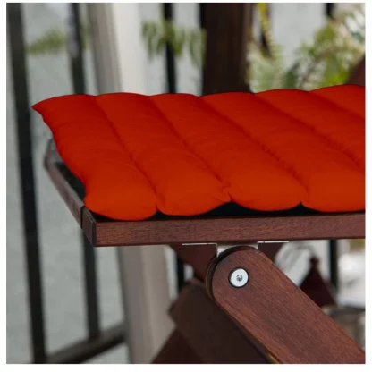 Cotton Blended Solid Chair Cushions (Orange, Size: 16x16 In) - Image 3