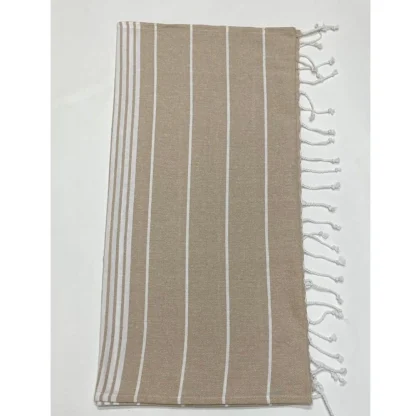 Cotton Striped Bath Towels (Cream, Size: 30x59 In) - Image 2