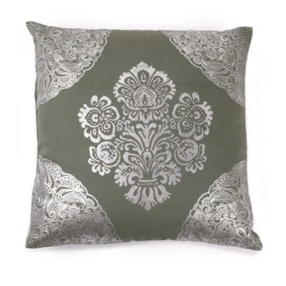 Pack Of_2 Cotton Printed Cushion Cover Sets (Green, Size: 16x16 In) - Image 2