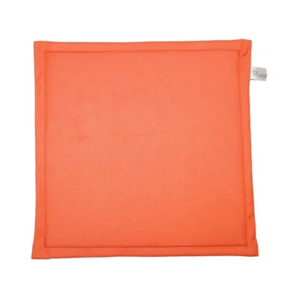 Pack Of_4 Polyester Solid Chairpads (Orange, Size: 16x16 In) - Image 3