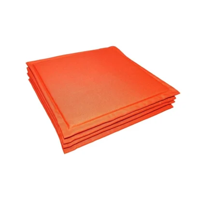 Pack Of_4 Polyester Solid Chairpads (Orange, Size: 16x16 In)