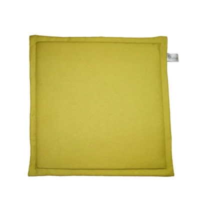 Pack Of_4 Polyester Solid Chairpads (Mustard, Size: 16x16 In) - Image 3