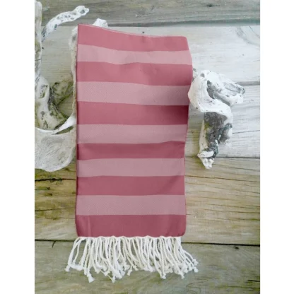 Cotton Striped Bath Towels (Rose, Size: 30x59 In) - Image 4