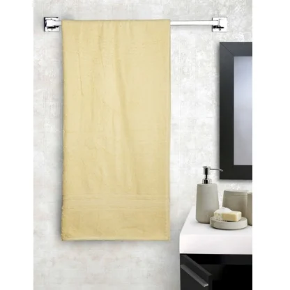 Cotton Solid Bath Towels (Cream, Size: 35x71 In) - Image 4