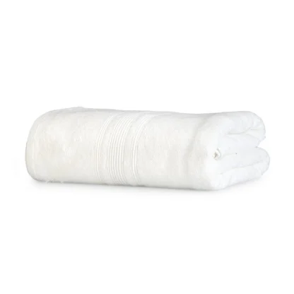 Cotton Striped Bath Towels (Off-white, Size: 35x71 In) - Image 3