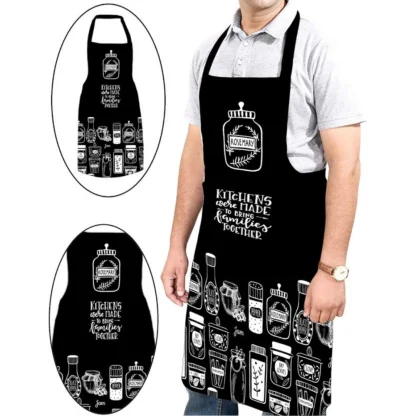 Cotton Printed Aprons (Black, Size: 24x31 In)