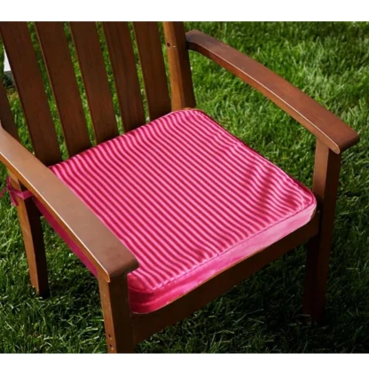 Pack Of_4 Polyester Solid Chairpads (Pink, Size: 16x16 In) - Image 3