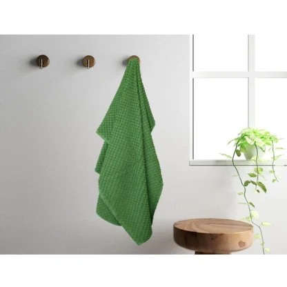 Cotton Popcorn Weave Bath Towels (Green) - Image 4