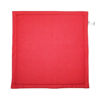 Pack Of_4 Polyester Solid Chairpads (Red, Size: 16x16 In) - Image 3