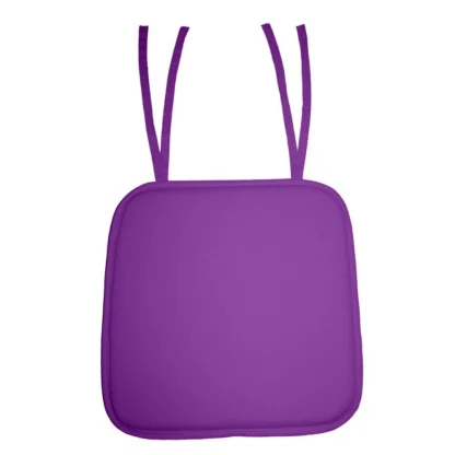 Pack Of_4 Cotton Blended Solid Chairpads (Purple, Size: 15x15 In) - Image 2