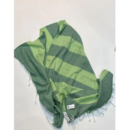 Cotton Striped Bath Towels (Green, Size: 30x59 In) - Image 3