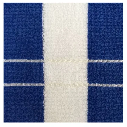 Cotton Striped Bath Towels (Blue & White, Size: 30x59 In) - Image 2