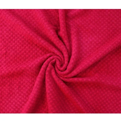 Cotton Popcorn Weave Bath Towels (Red) - Image 4