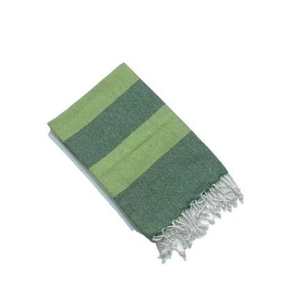 Cotton Striped Bath Towels (Green, Size: 30x59 In)