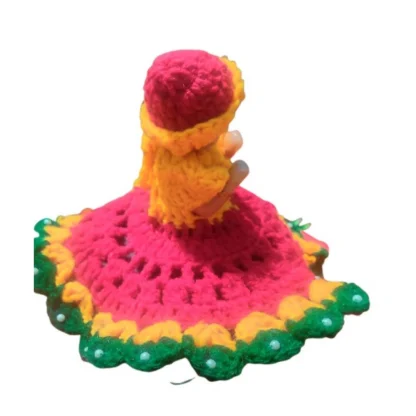 Laddu Gopal Tharad Dress Size: 0 To 6 (Red-Yellow-Green) - Image 2