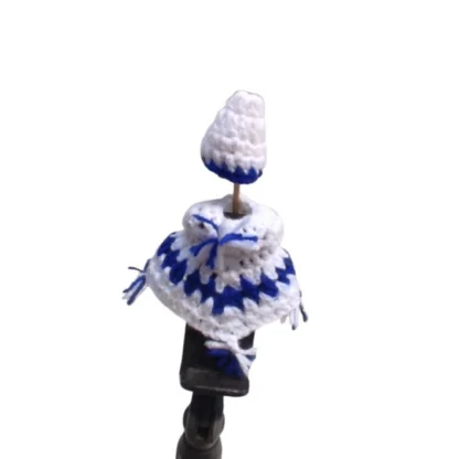 Laddu Gopal Tharad Dress Size: 0 To 6 (White-Blue)