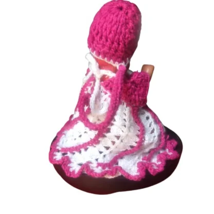 Laddu Gopal Tharad Dress Size: 0 To 6 (Pink-White) - Image 2