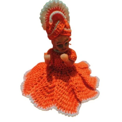 Laddu Gopal Tharad Dress Size: 0 To 6 (Orange)